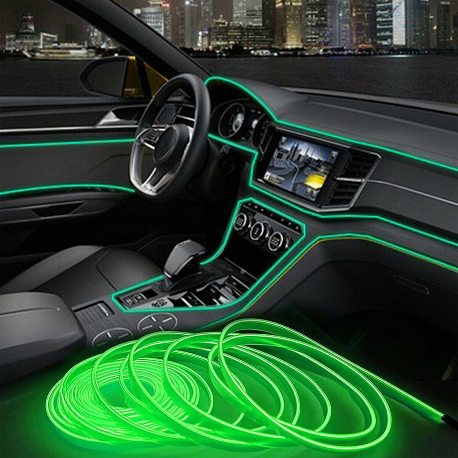 LED ЛЕД Диодна интериорна светеща лента за табло зелена светлина 12V 1м амбиентно осветление