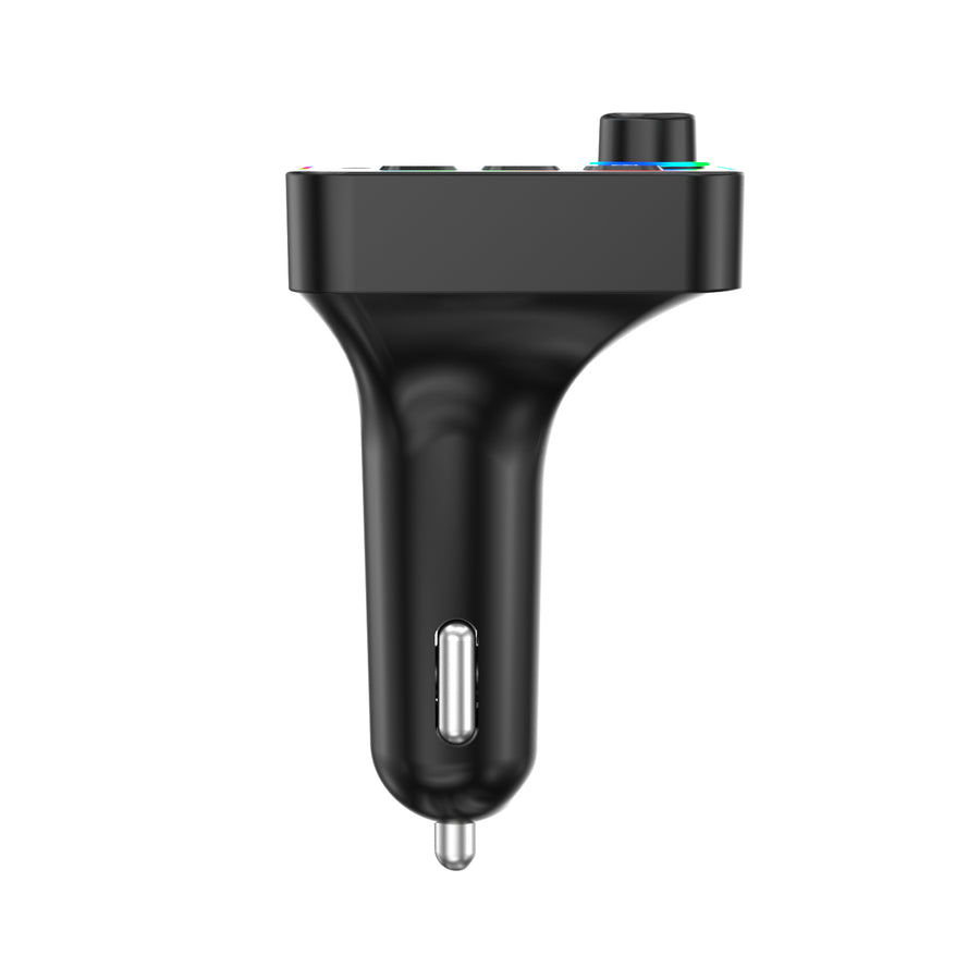 FM радио трансмитер зарядно телефон HZ-BT-F4, 87.5 MHz до 108.0 MHz Bluetooth 2x USB черен с подсветка 12V - 24V