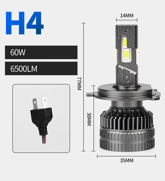 Комплект LED крушки H4 къси/дълги светлини – 12V-24V 60W 6500LM 6000K CANBUS без грешки