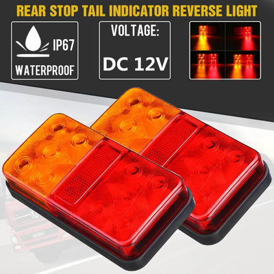 Комплект LED Диодни Стопове Стоп Задна Светлина Slim 12V За Камион Ремарке Бус Ван Каравана и др. 15 cm x 8 cm