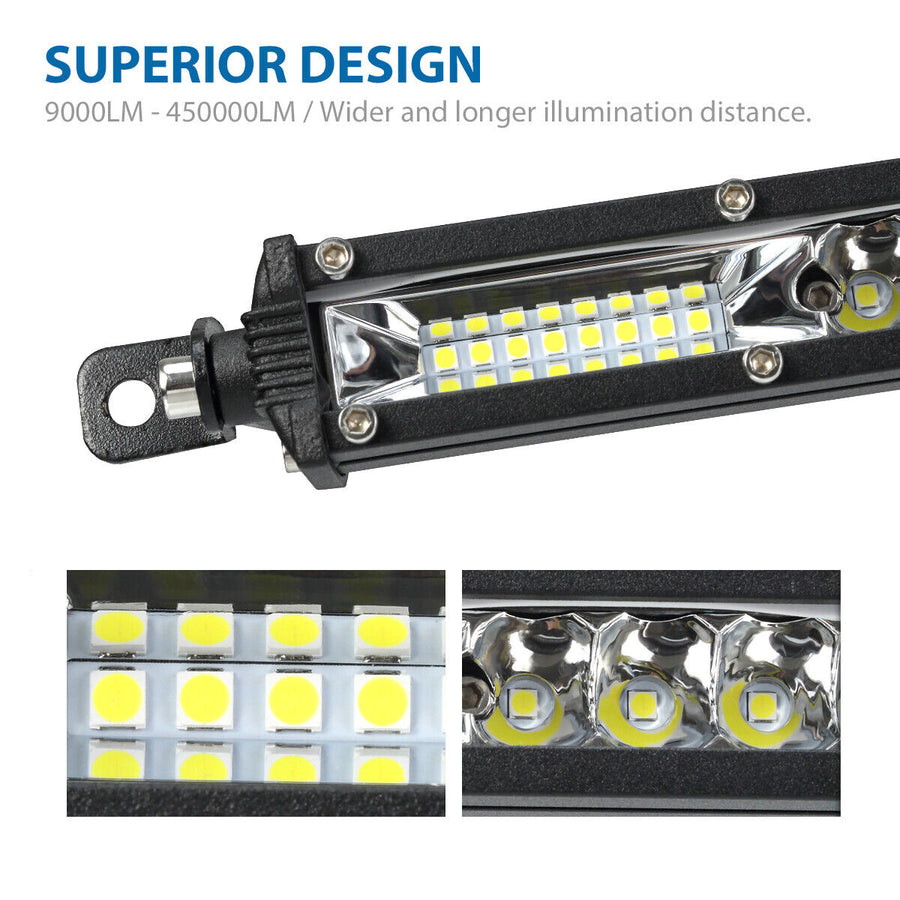 27.5 см Диоден LED Лед Бар 72W Ултра Тънък 12-24V Комбинирана Combo - Flood и Spot Светлина