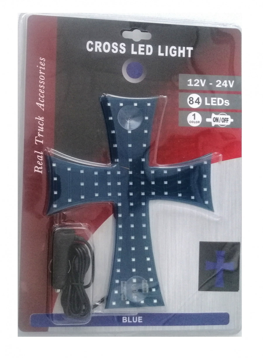 Диоден светещ кръст син 84 LED ЛЕД 12V -24V 245 x 200 mm
