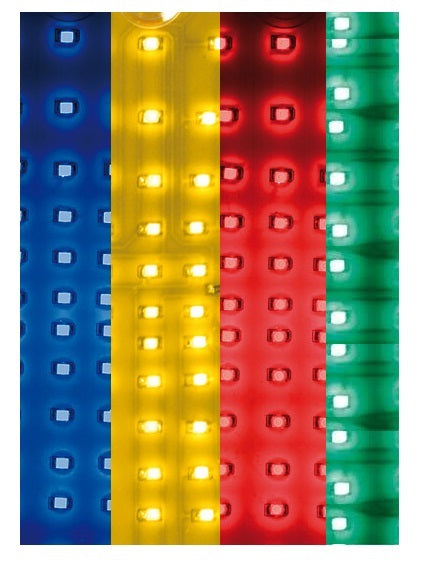 Диоден светещ кръст многоцветн RGB 84 LED ЛЕД 12V 24V 245 x 200 mm