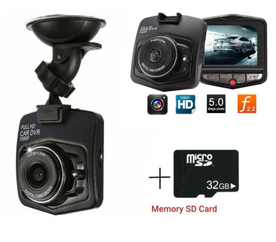 Видеорегистратор за автомобил Full HD 1080 + 32 GB Micro SD Card карта с памет 6.5 х 7 см 12/24V
