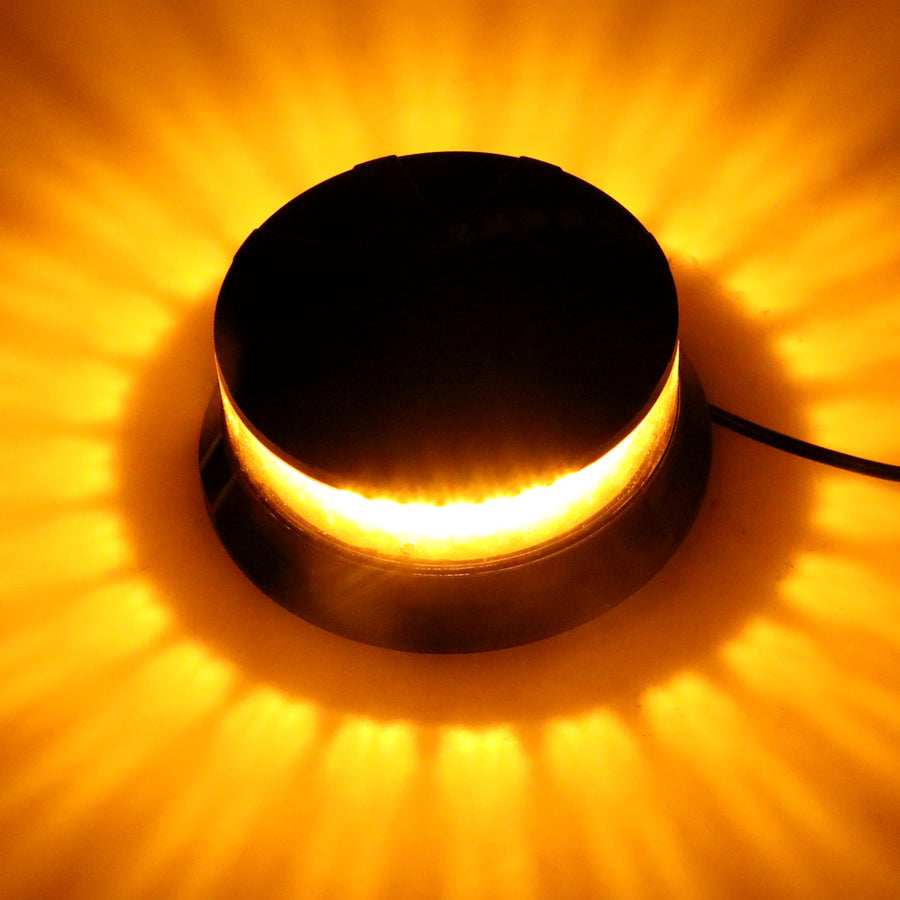 24W Лед Led Компактна Диодна Въртяща се Сигнална Аварийна Лампа Маяк Буркан с магнит и вендуза 12V - 24V с магнит Е9 E-Mark