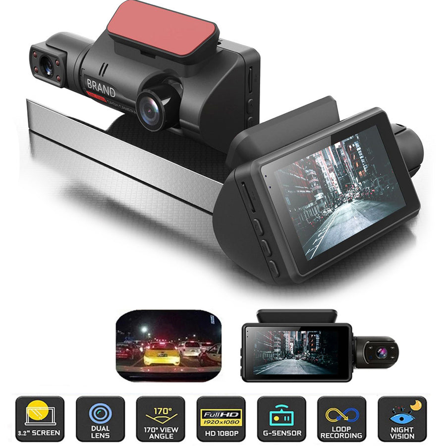 Видeорегистратор за автомобил Full HD 1080P 2 камери + 32 GB Micro SD Card карта памет