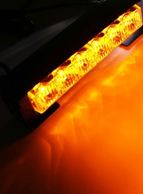 Комплект 2 Броя по 17 cm Сигнална Аварийна Блиц Маяк LED Лампа За Пътна Помощ Платформа 12V-24V 14 режима