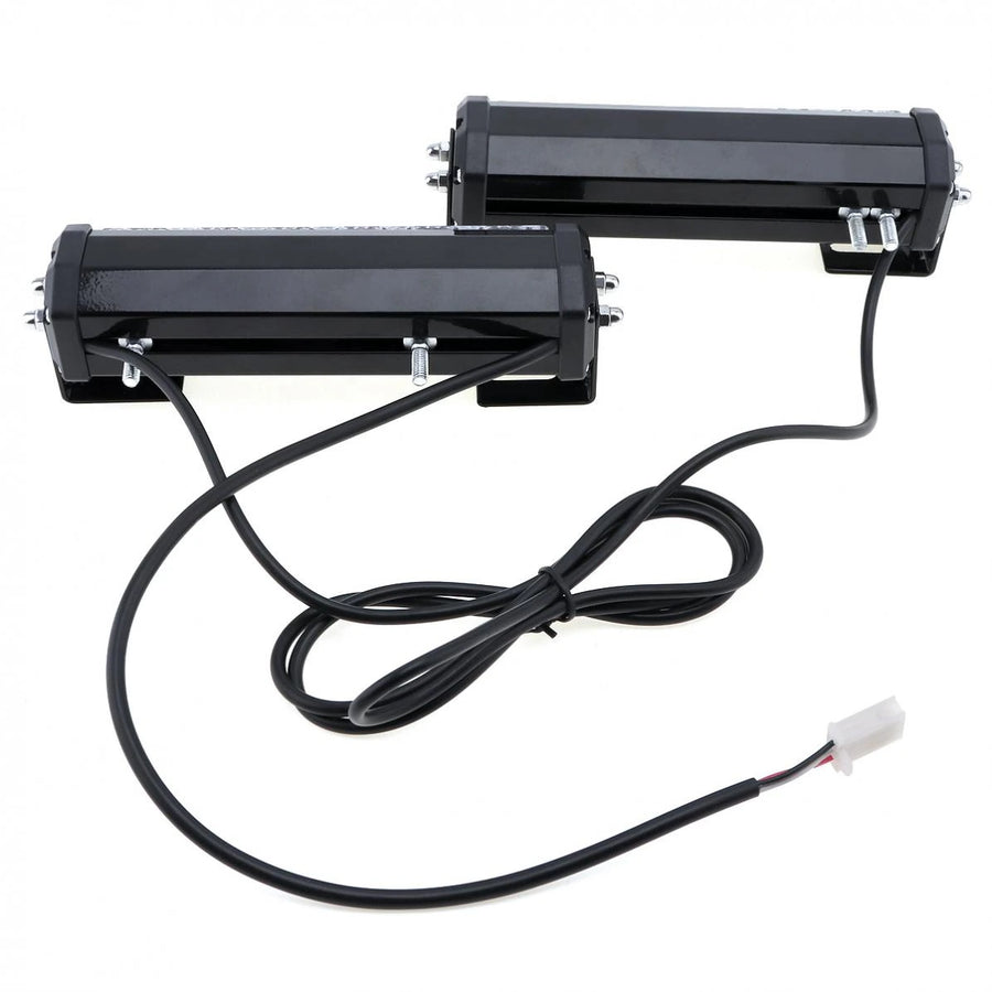 Комплект 2 Броя по 17 cm Сигнална Аварийна Блиц Маяк LED Лампа За Пътна Помощ Платформа 12V-24V 14 режима