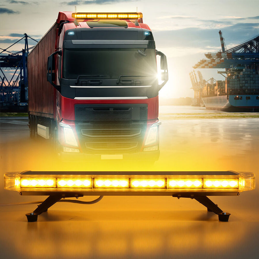 76 см LED Аварийна Сигнална Лампа - Маяк, 15 Режима, E-Mark E9, 12V / 24V,Оранжева Светлина, За Пътна Помощ, Репатрак, Платформа, Снегорин и Багер