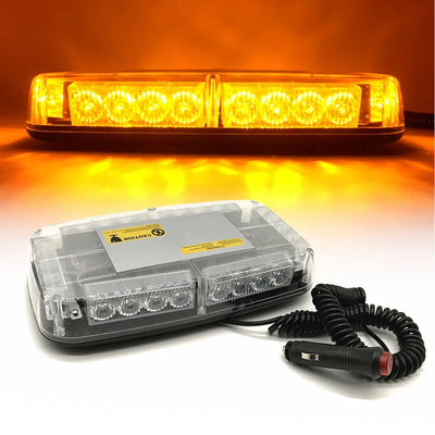 LED Аварийна Сигнална Лампа Буркан с Магнит, 24W, 15 Режима, 12V / 24V, Жълта Светлина, За Пътна Помощ, Платформа, Снегорин, Камион и Специализирана Техника