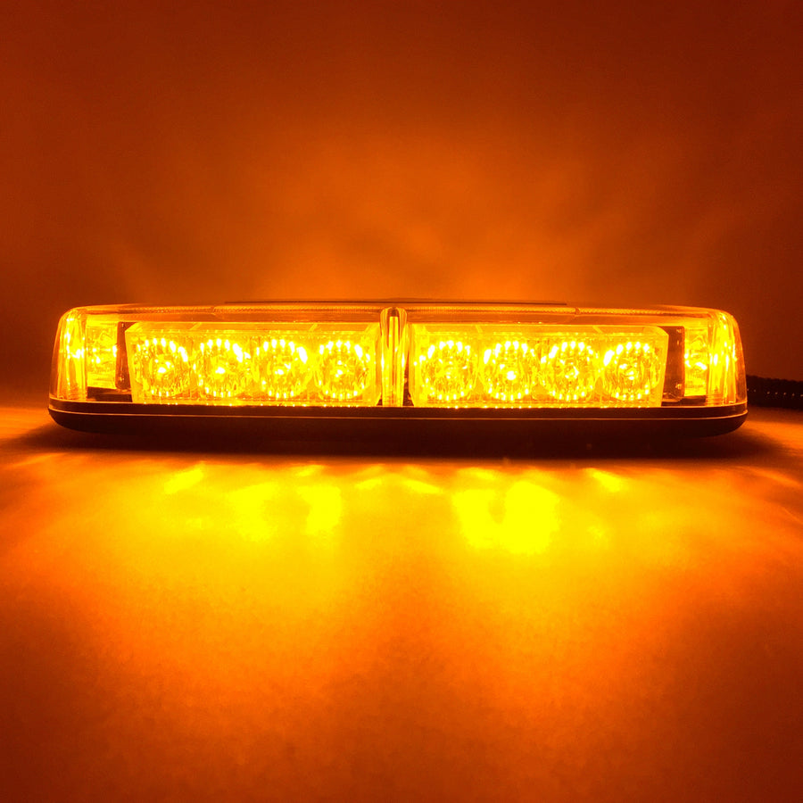 12V 24V LED Диодна Аварийна Сигнална Лампа Буркан с Магнит 15 режима Оранжево Стъкло За Пътна Помощ Платформа Снегорин и др.