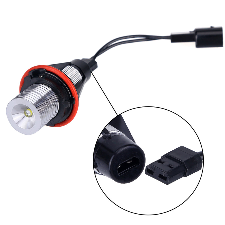 Комплект от 2 броя ярки бели LED крушки Angel Eyes ангелски очи 12V-24V за BMW с Canbus без грешки
