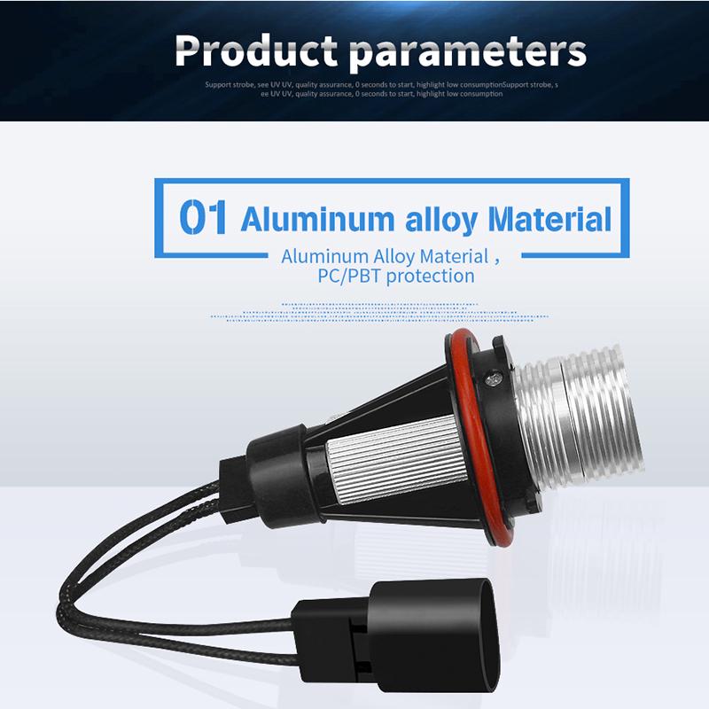Комплект от 2 броя LED крушки Angel Eyes ангелски очи 12V-24V цвят жълт за BMW с Canbus без грешки