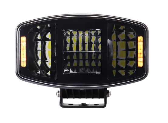 Универсален мощен LED ЛЕД 100W фар халоген лампа 12V - 24V с DRL/parking светлина бяло-жълто за АТВ джип камион трактор
