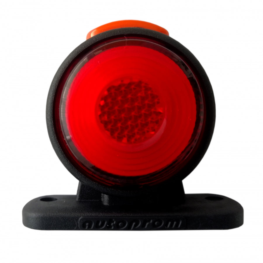 2 броя LED 12 - 24V Гумени Диодни Странични Маркери Рогчета Светлини Неон Ефект За Камион Ремарке Платформа Оранжево Червено