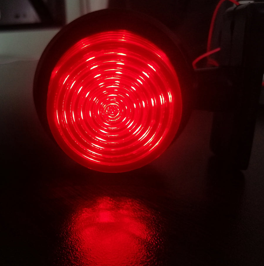 Комплект от 2 броя 12-24V ЛЕД LED Диодни Странични Маркери Рогчета Светлини Опушено Стъкло За Камион Ремарке Каравана Кемпер АТВ бяло - червено