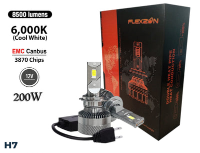 Комплект LED крушки H7 12V 200W 17000lm за фарове Canbus без грешки 6000К