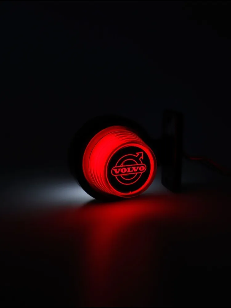 1 брой LED ЛЕД страничен габарит рогче 12 -24V оранжево - червено “old school” Неон Ефект с лого Vol