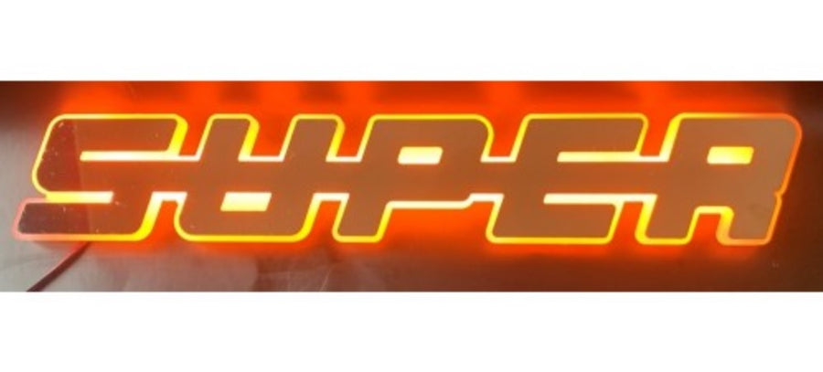Светодиоден LED Надпис табела SUPER 24V оранжева светлина 40 x 7cm