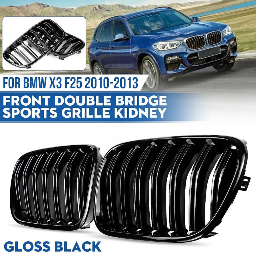 Двойни Бъбреци Решетки За BMW X3 F25 Pre-Facelift Преди Фейслифт 2010г.-2014г. Черен Гланц Лак