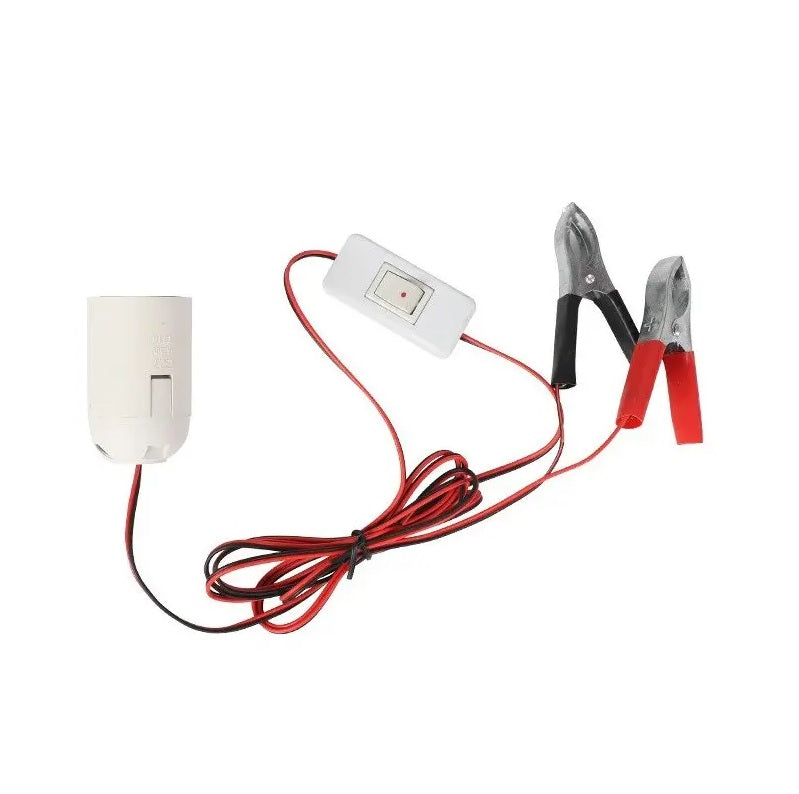 Подвижна работна LED лампа с щипки кабел и ключ 12V 9W