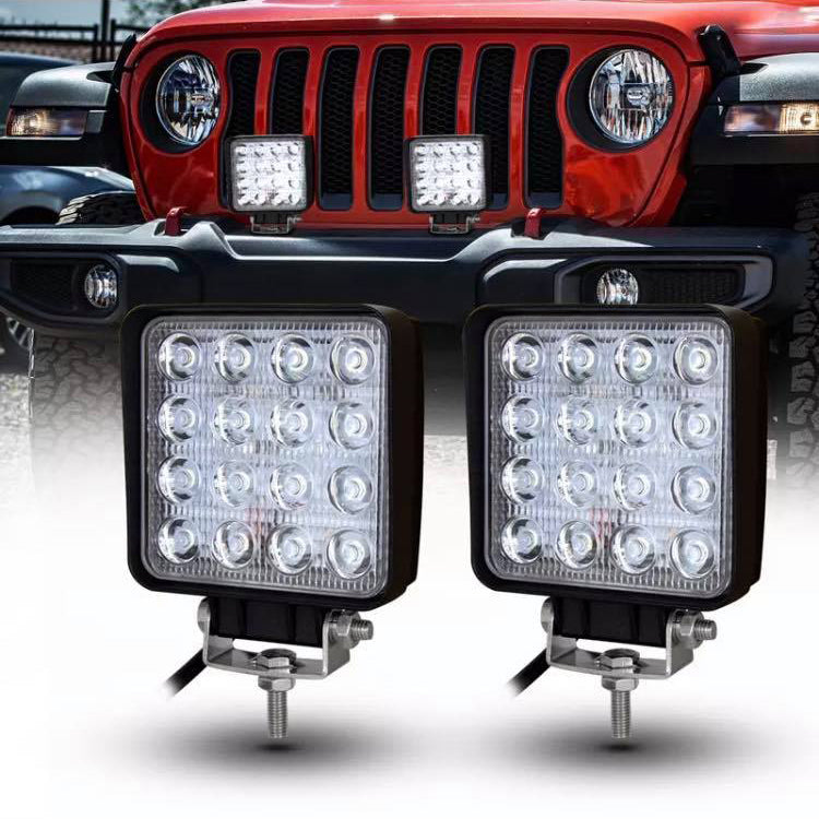 Тънък 3D LED халоген - прожектор алуминий 16 диода, 48W