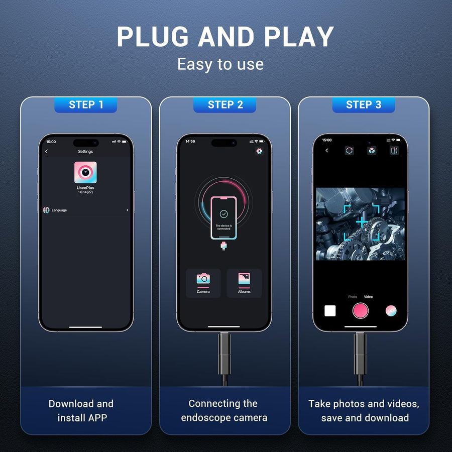 Ендоскоп камера за телефон лаптоп компютър IOS Iphone Android с 3м кабел