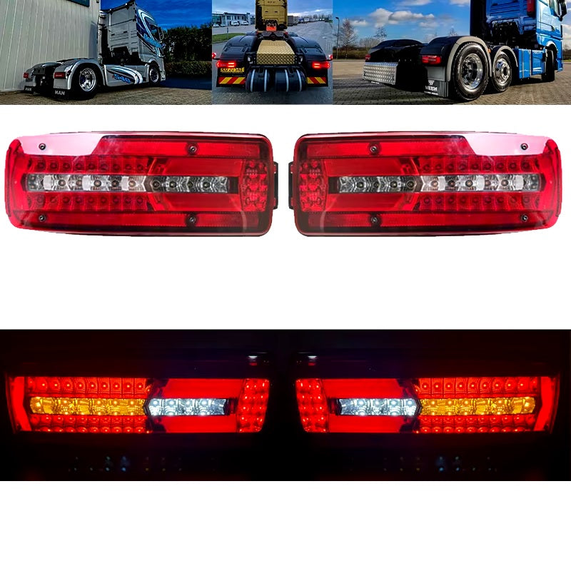 Комплект Ляв и Десен LED стопове Man TGX/TGS/TGL/TGM 24V с 8 функции E-Mark