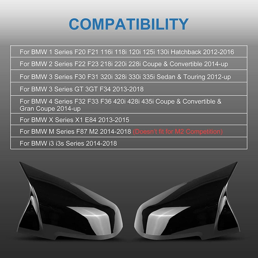Комплект М-Style капаци за странични огледала за BMW F20 F21 F22 F23 F30 F31 F32 F33 F34 F36 GT 3GT E84 E87 I3S