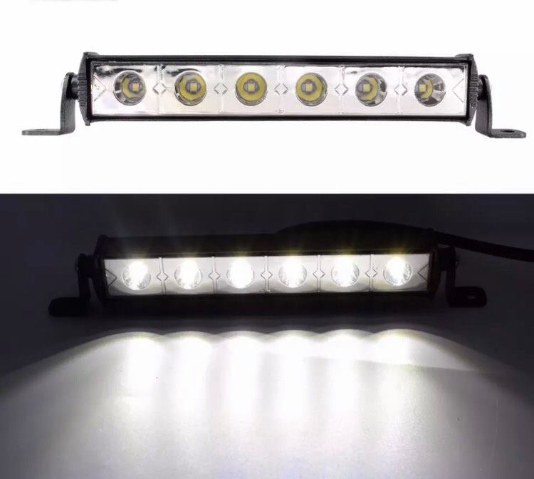 Мини LED бар 18W тънък с 6 диода – халоген за джип, ATV и трактор
