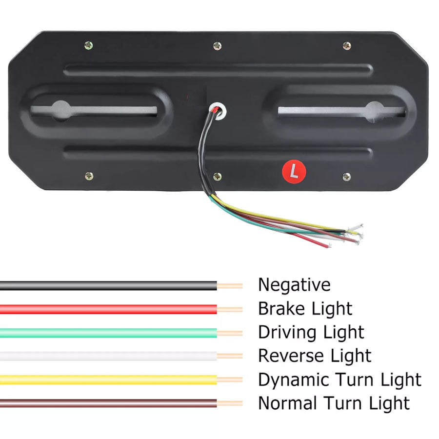 Комплект Диодни Лед LED Стопове 5 функции с Динамичен Бягащ Мигач 12 - 24V 346mm x 130mm