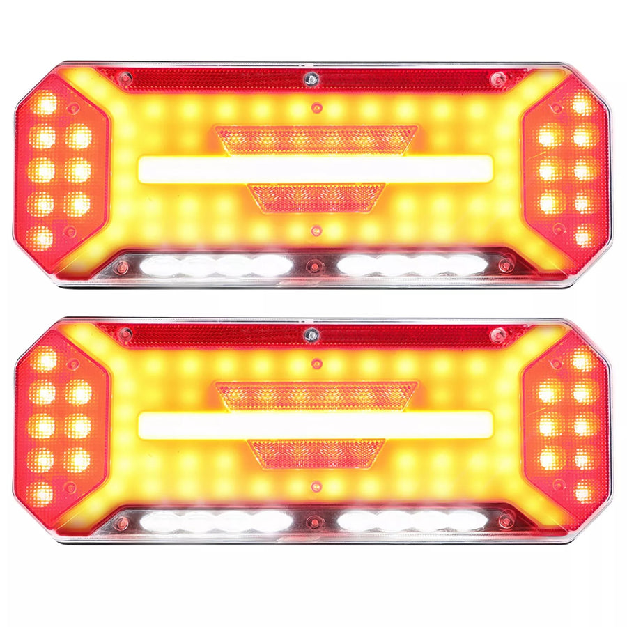 Комплект Диодни Лед LED Стопове 5 функции с Динамичен Бягащ Мигач 12 - 24V 346mm x 130mm