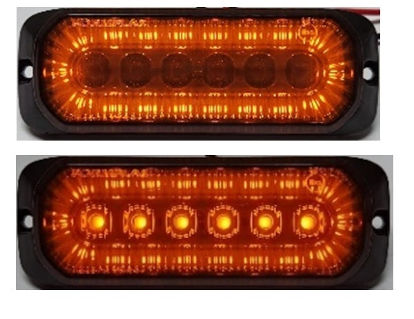 24LED Лед Диоден 12-24V оранжев Габарит Маркер Токос с два режима на светене с черно стъкло за камион бус ван каравана платформа кемпер