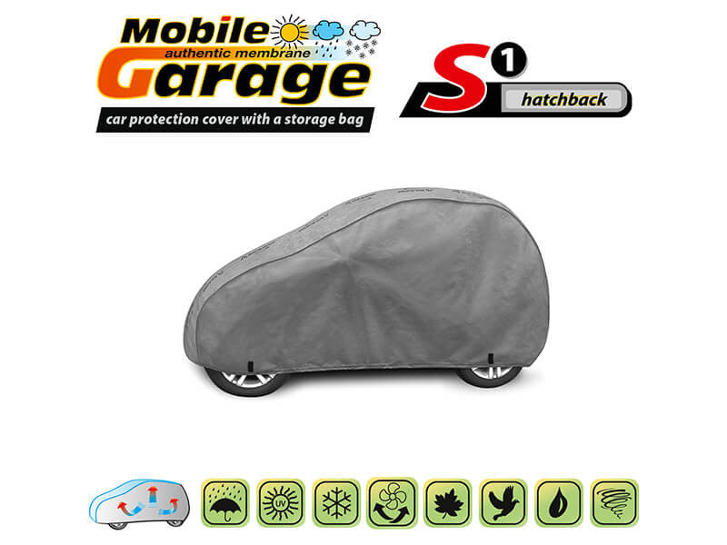 Висококачествено Покривало Kegel серия Mobile Garage размер S1 за хечбек 250-270см x 134-143см, сиво