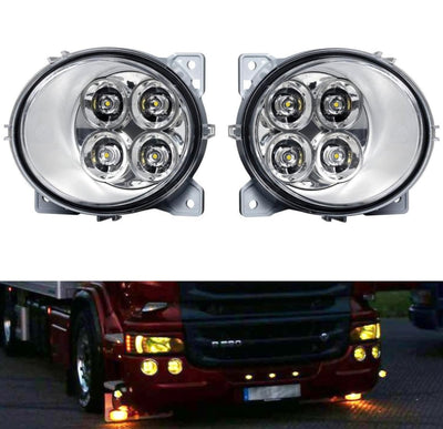 Ляв + Десен ЛЕД LED Диоден фар халоген За Scania P G R T след 2004 жълта светлина