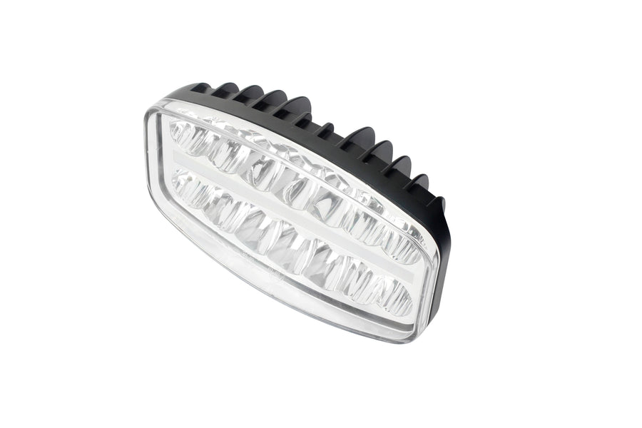 80W LED Лед Фар Халоген с DRL дневни светлини габарит бяло - оранжево неон ефект 24,5см x 13,9см, 4100lm, 12V - 24V, E-Mark Подходящ За DAF MAN Scania Volvo и др.