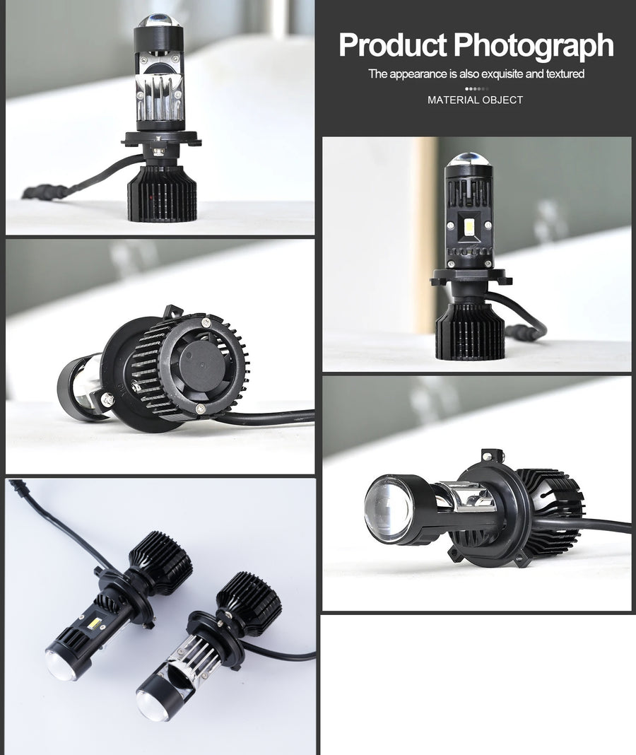 Комплект LED крушки с лупа, Y10 H7, 200%, 50W 6400LM, 6000K, 360° Canbus без грешки – 12V