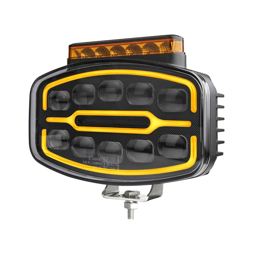 LED Халоген Фар 3 Функции DRL бяла/оранжева светлина с 360° аварийна лампа с 4 функции на премигане 12-24V за джип камион агротехника и др.