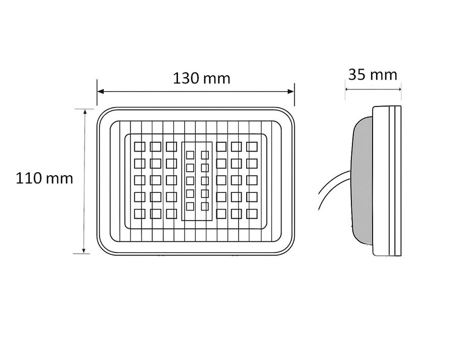 LED стоп-габарит с 70 LED диода, 12-24V, с 2 функции – стоп и габаритна светлина