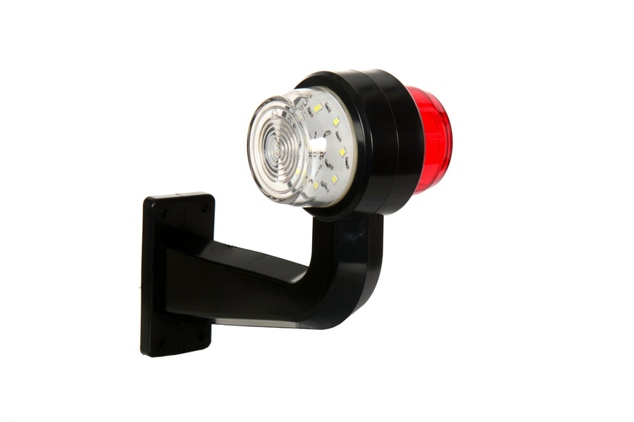 Комплект 2 бр. LED маркери рогчета 12V-24V, бяло-червено - за ремаркета, платформи, камиони и др.