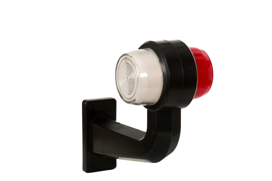 Комплект 2 бр. LED маркери рогчета 12V-24V, бяло-червено, Неон ефект - за ремаркета, платформи, камиони и др.
