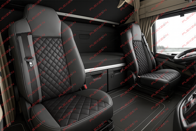 Комплект 1+1 тапицерия от еко кожа за IVECO STRALIS S-WAY 2021 - черно