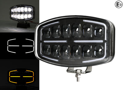 LED Халоген Фар DRL бяла/жълта светлина - 12-24V за джип, камион, агротехника и др.