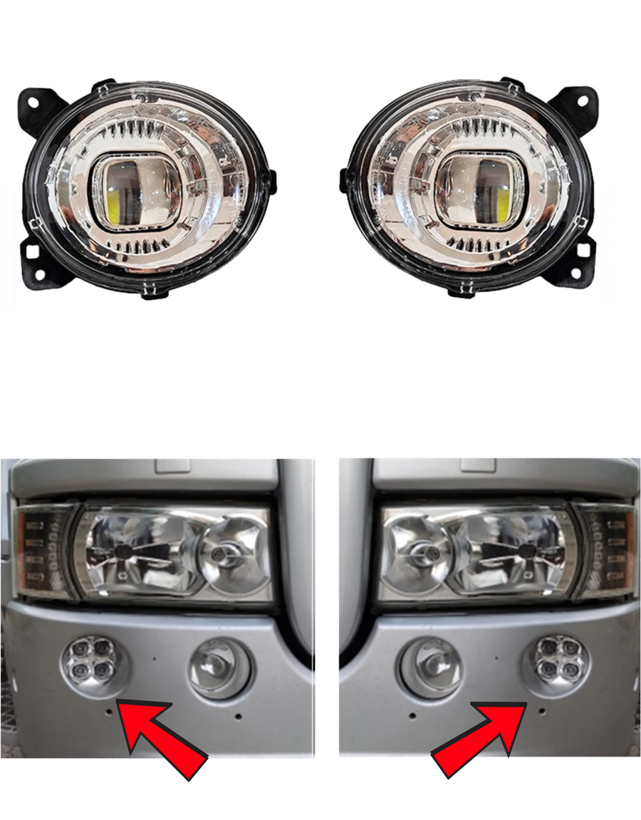 Комплект външни долни LED халогени – допълнителни дълги светлини за SCANIA серия P, G, R, T 2004-2017