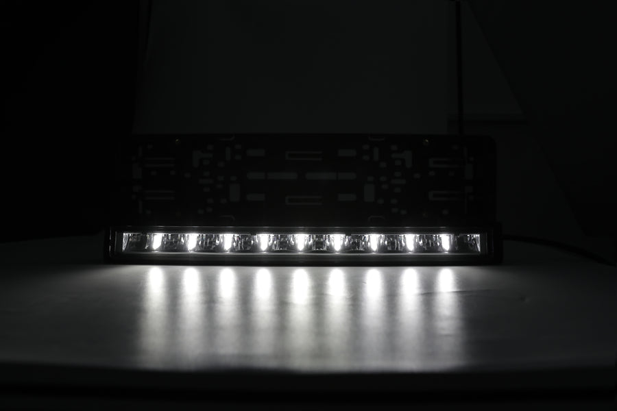 Рамка за Номер с Вграден LED Бар 20 51cm 12v 24v Бяла и Оранжева Дневна DRL Габаритна Светлина