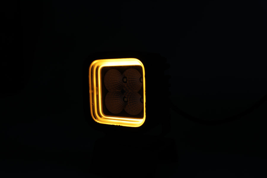 30W LED Халоген Бял, Разпръсната светлина с жълта и червена DRL светлина 12V-24V
