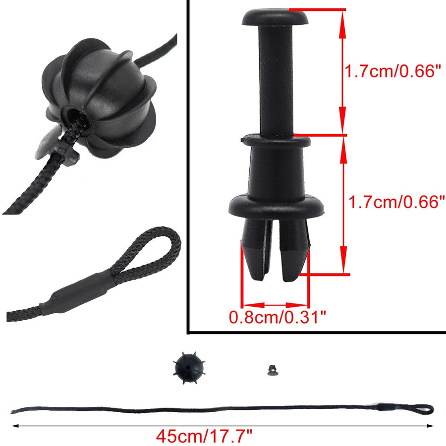 Комплект 2 бр. OEM Щипки / Пинове с Въже за кора на багажник - AUDI, SEAT, SKODA, VW