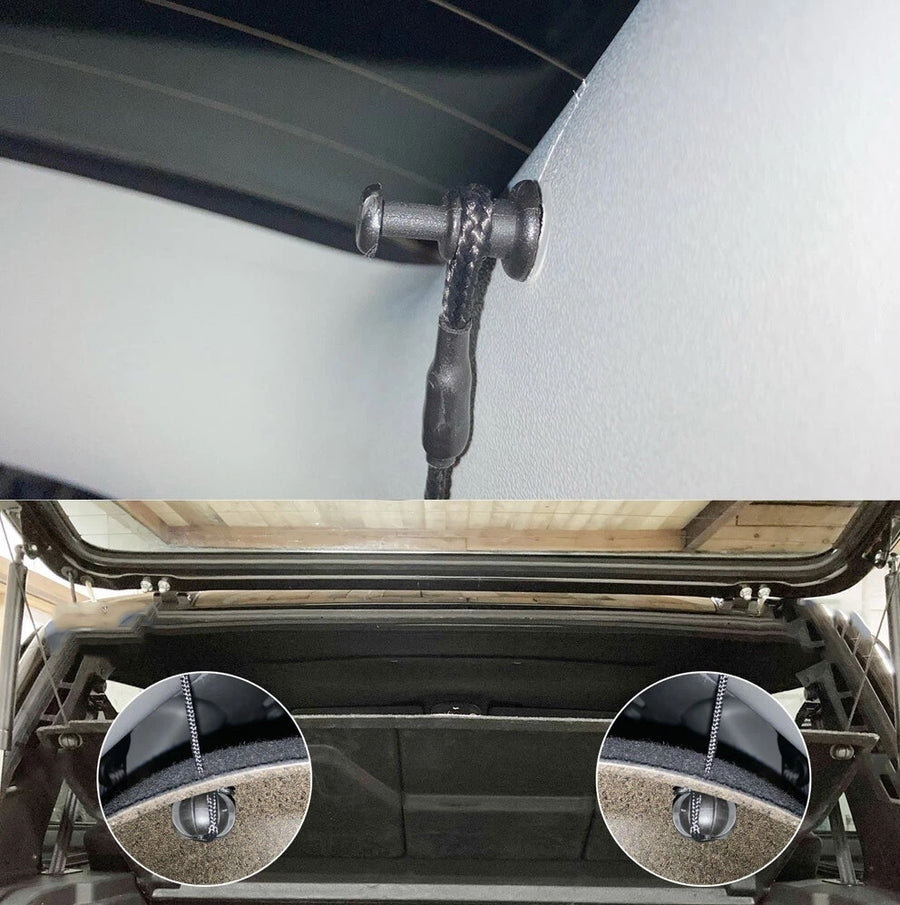 Комплект 2 бр. OEM Щипки / Пинове с Въже за кора на багажник - AUDI, SEAT, SKODA, VW