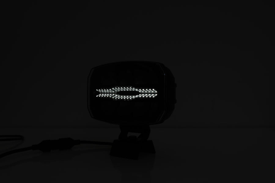 LED комбиниран халоген Flexzon 12–24V, 175W, 11000 lm, оранжев/бял DRL и аварийна блиц светлина с 4 режима, E-mark, IP67/69K
