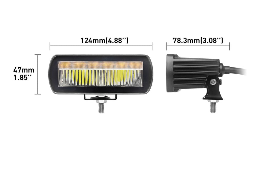 LED комбиниран халоген Flexzon / работна лампа с бял DRL и аварийна блиц светлина с 4 режима, IP65/67K, 12–24V